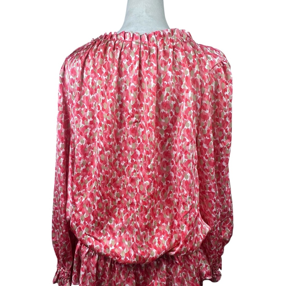 Cynthia Steffe Coral Print Blouse size XL - Picture 4 of 11